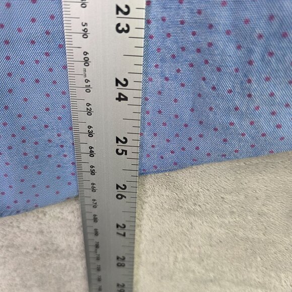 Mens Ben Sherman Tailored Skinny Fit Stretch Shirt Blue & Pink Dot Pattern 16 - Picture 6 of 8